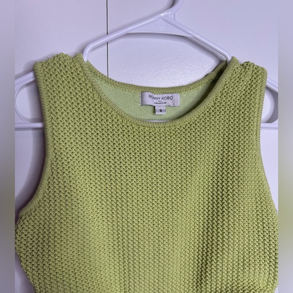 Ronny Kobo Collective - Lime Green Crochet Cutout Mini Dress - Small RTR - Picture 4 of 11